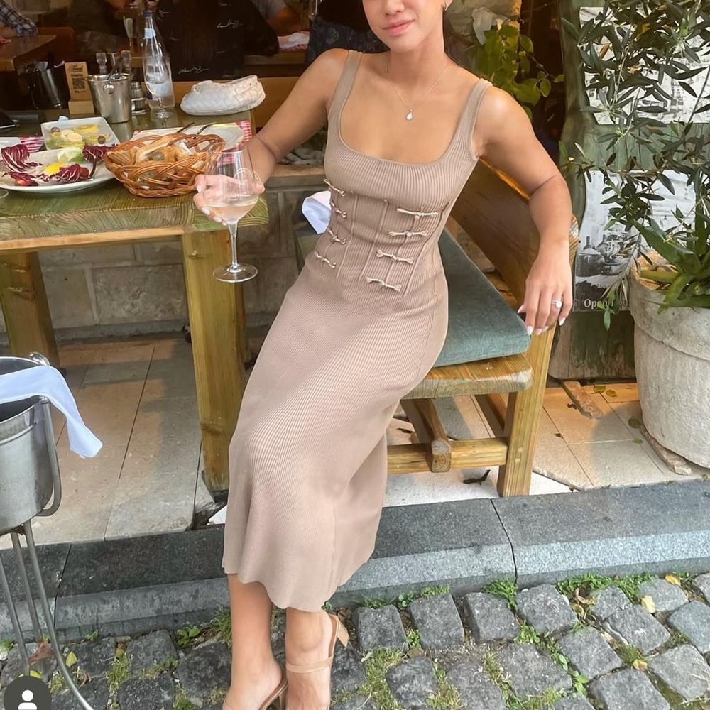 Sau Lee Daniela Knitted Midi Dress
